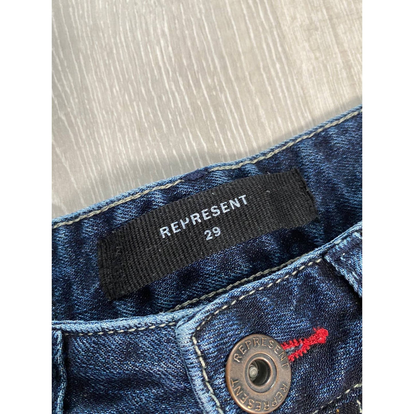 Represent patchwork selvedge jeans vintage blue navy