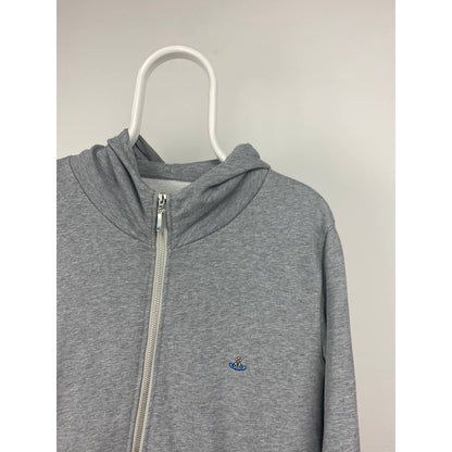Vivienne Westwood grey zip up hoodie small logo