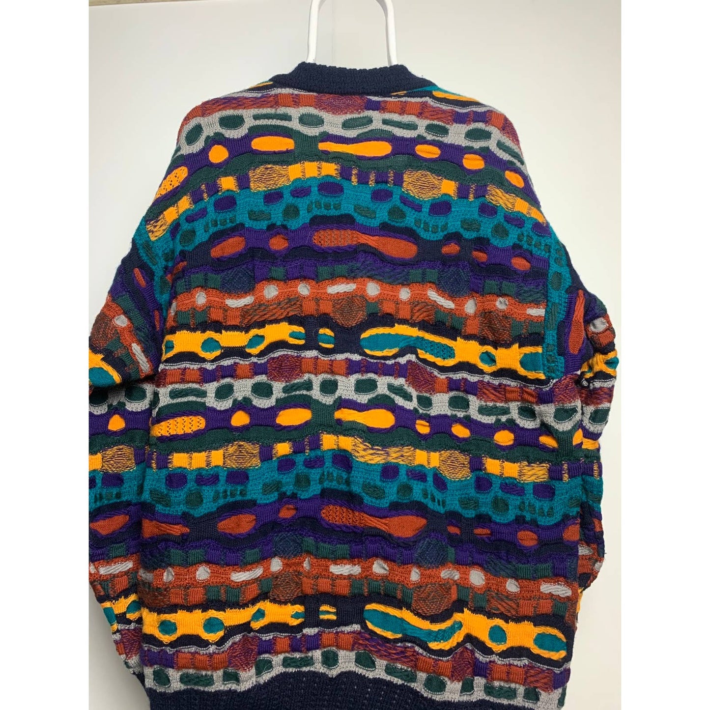 Coogi sweater vintage cardigan multicolor cable knit