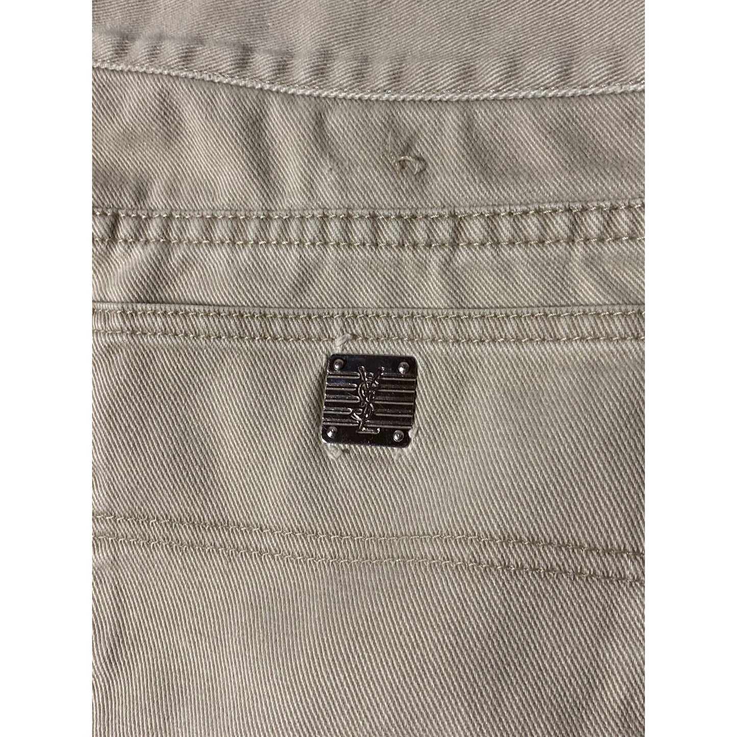 90s Yves Saint Laurent vintage YSL beige jeans small logo