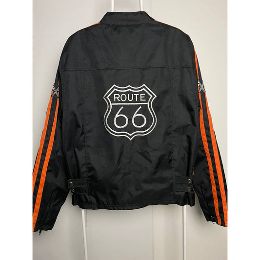 Route 66 vintage black orange Racing jacket big logo
