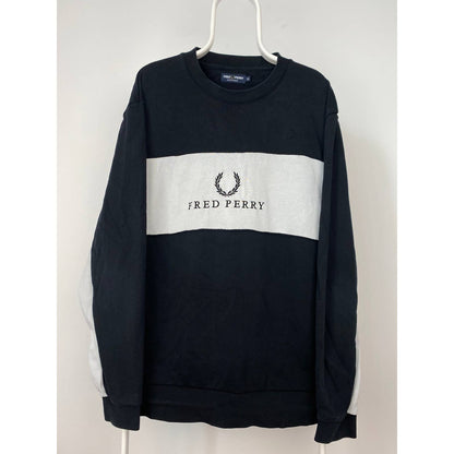 Fred Perry vintage black sweatshirt big logo spell out Y2K