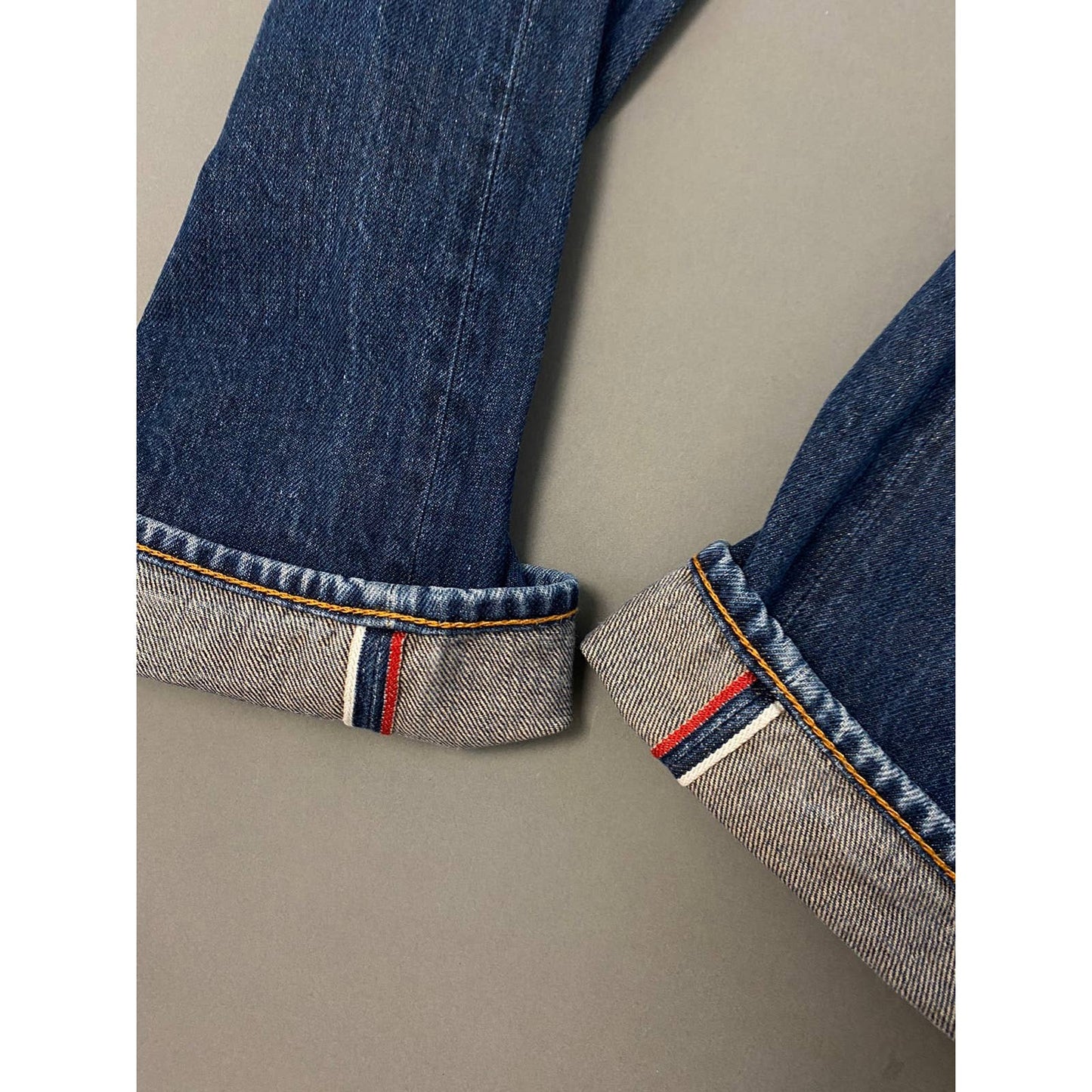 Evisu Japan vintage selvedge blue jeans yellow daicock