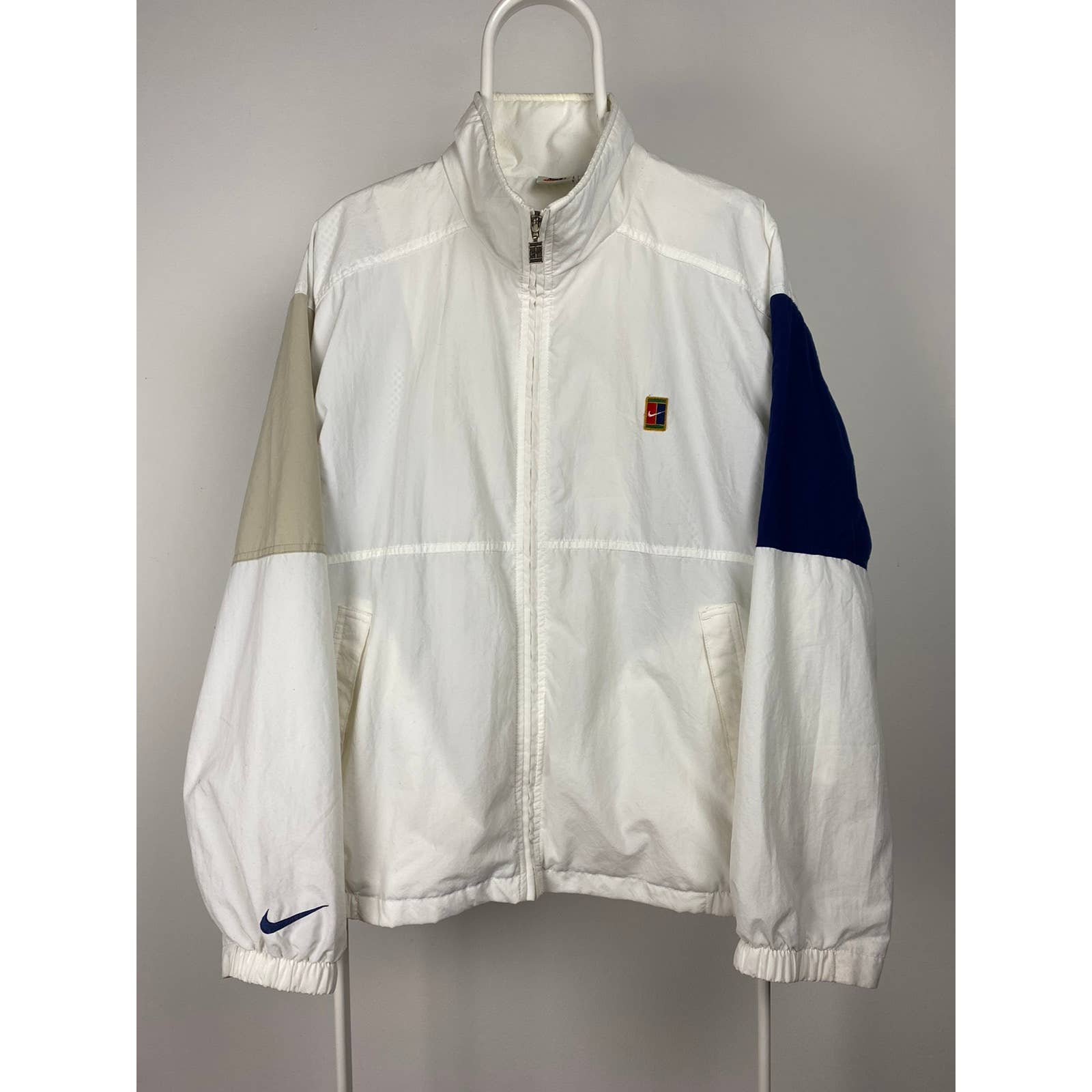 90s Nike Court vintage white track jacket windbreaker Refitted