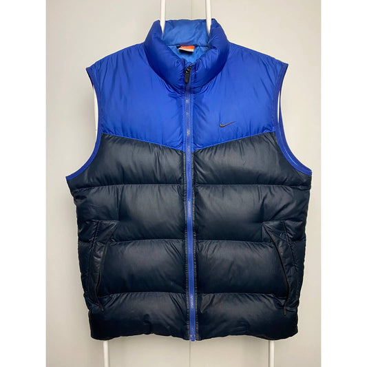 Nike vintage navy blue puffer vest small swoosh 2000s