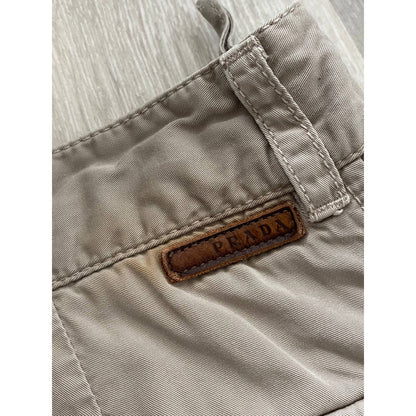 Prada vintage beige cargo technical casual pants