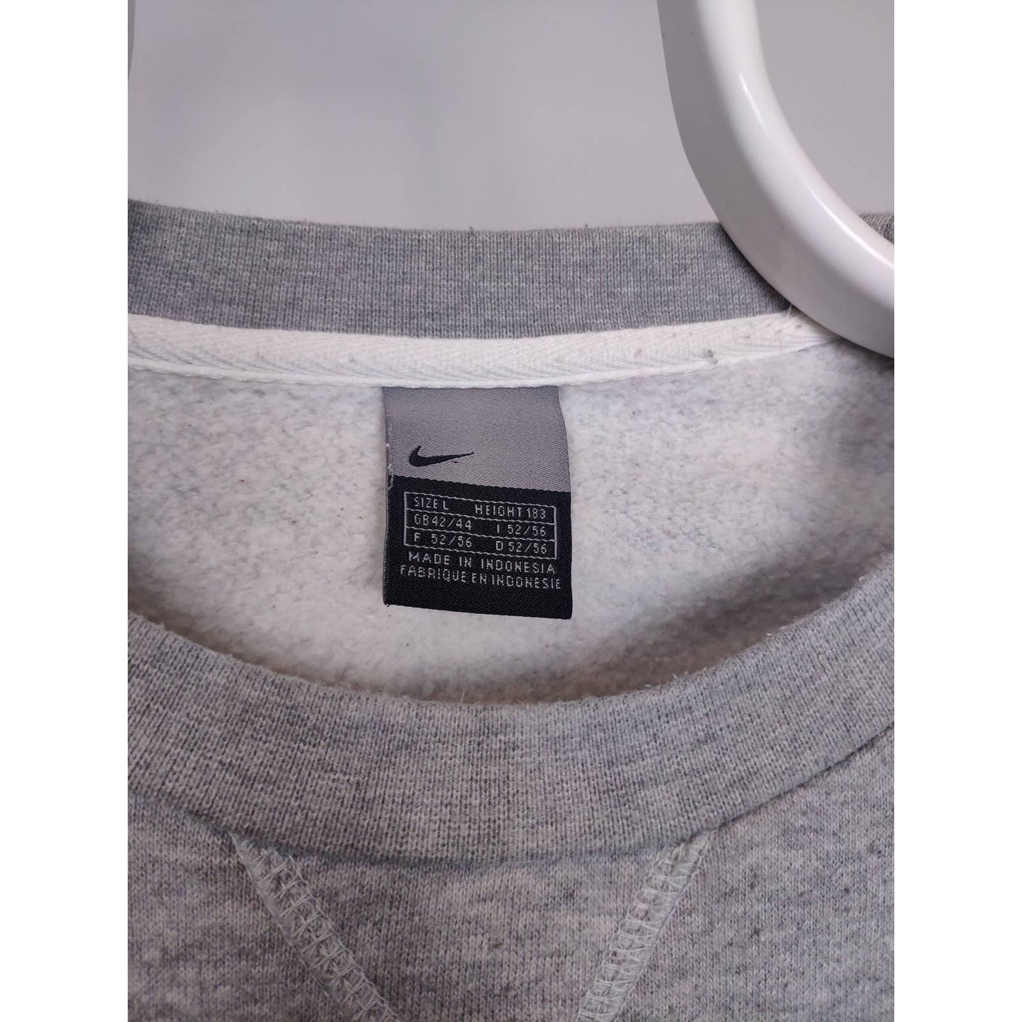 Nike vintage hoodie center swoosh spell out grey sweatshirt