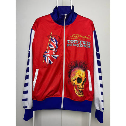 Ed Hardy Christian Audigier vintage red blue track jacket UK