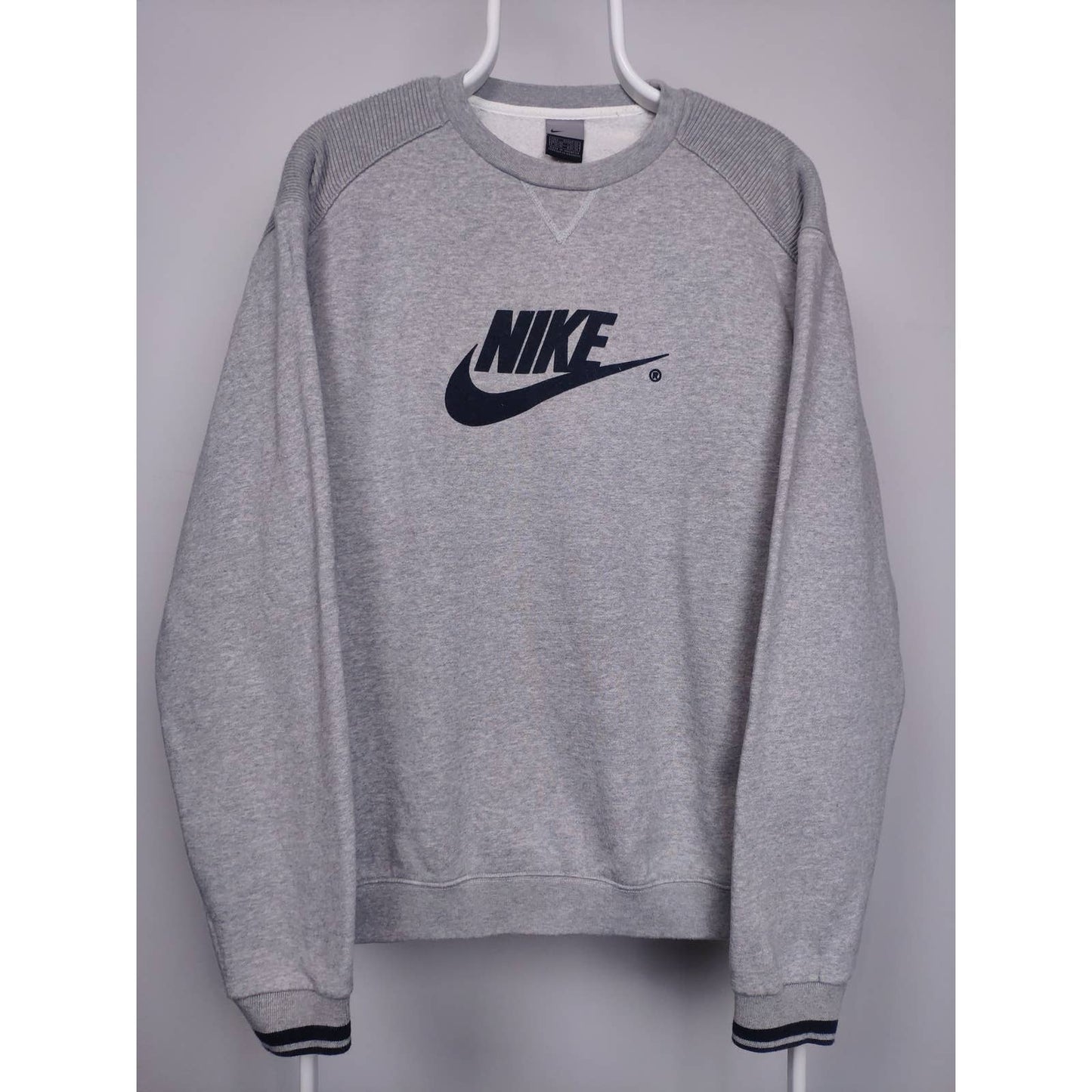 Nike vintage hoodie center swoosh spell out grey sweatshirt