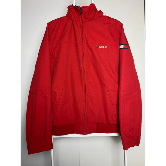 Tommy Hilfiger red windbreaker jacket small logo flag