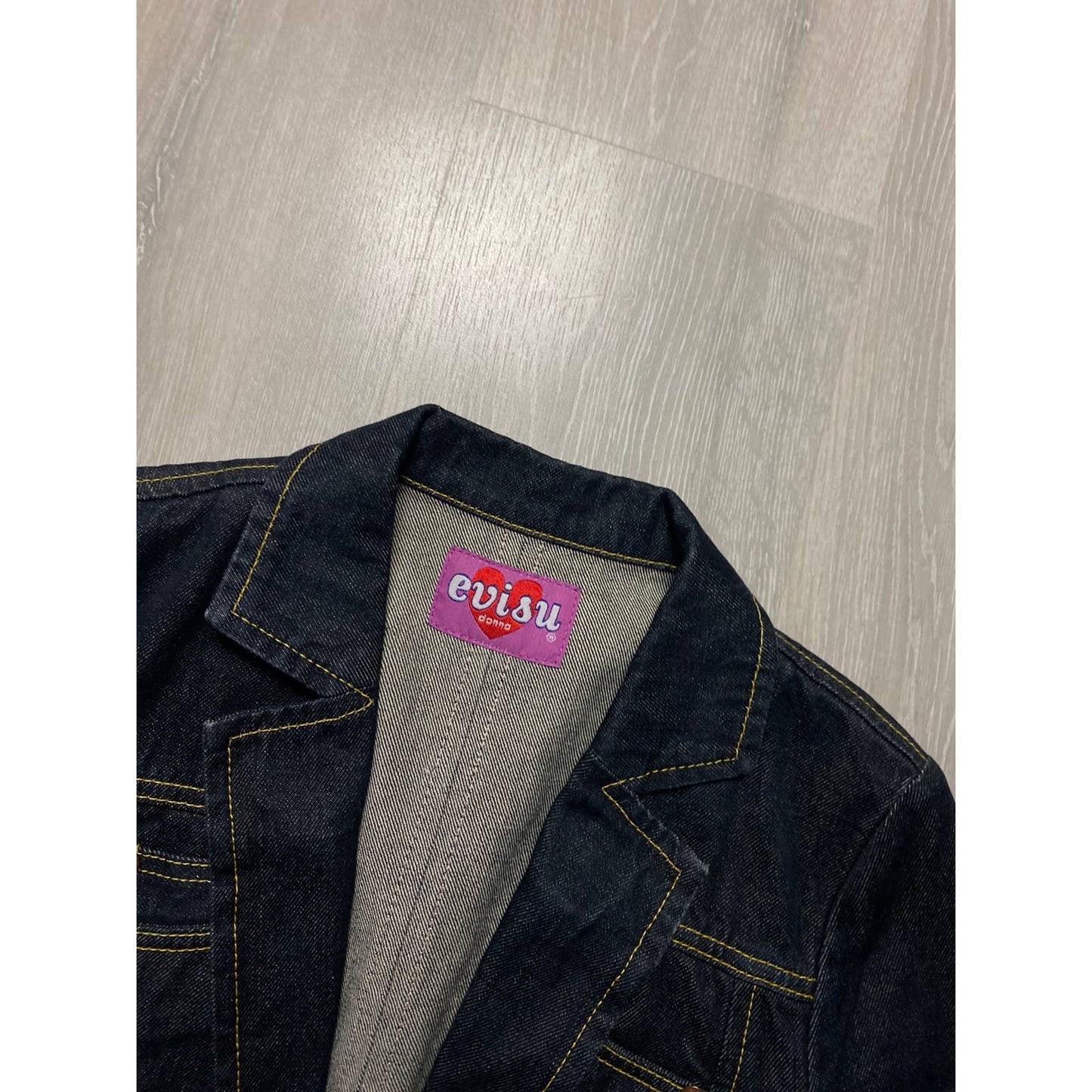 Evisu denim jacket inside out selvedge vintage black