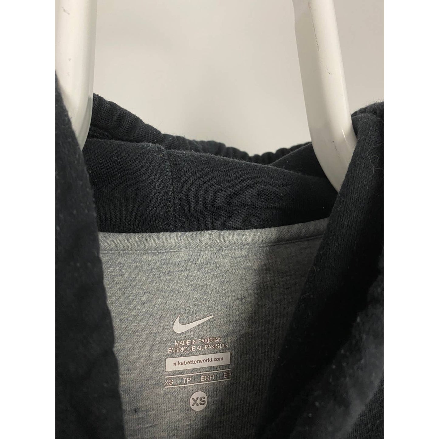 Nike spell out center swoosh hoodie black sweatshirt vintage