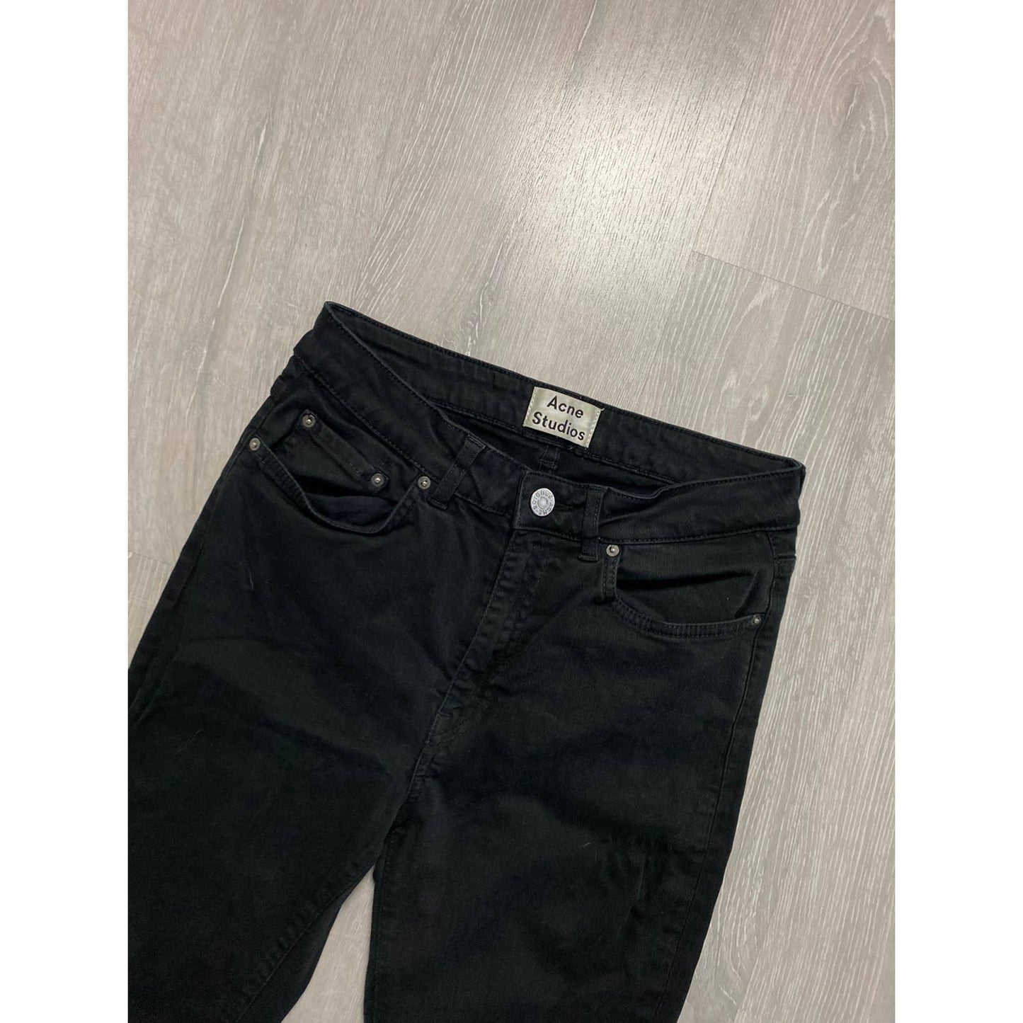 Acne Studios vintage black jeans slim fit denim distressed