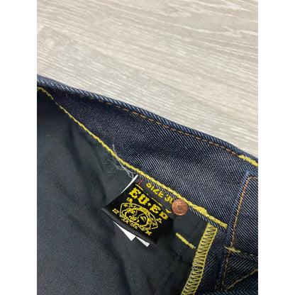 Evisu jeans EU ED vintage navy raw denim yellow seagulls