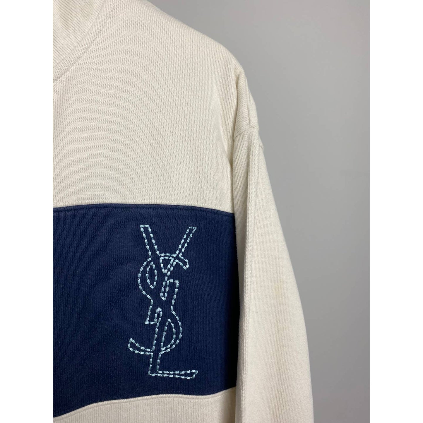 90s Yves Saint Laurent vintage zip sweatshirt big YSL logo