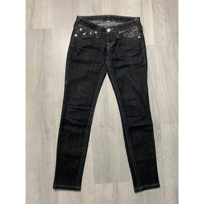 True Religion black jeans denim slim Y2K