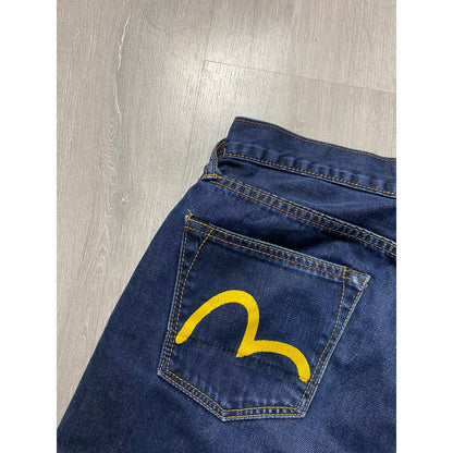 Evisu Genes Japan vintage navy jeans yellow seagulls