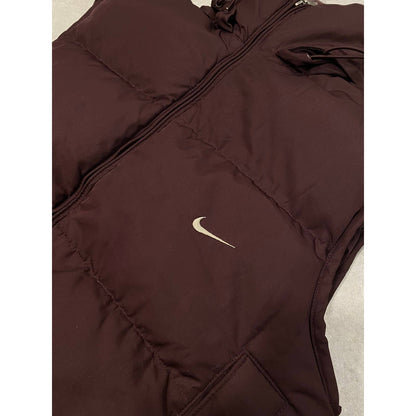 Nike vintage burgundy puffer vest small swoosh 2000s