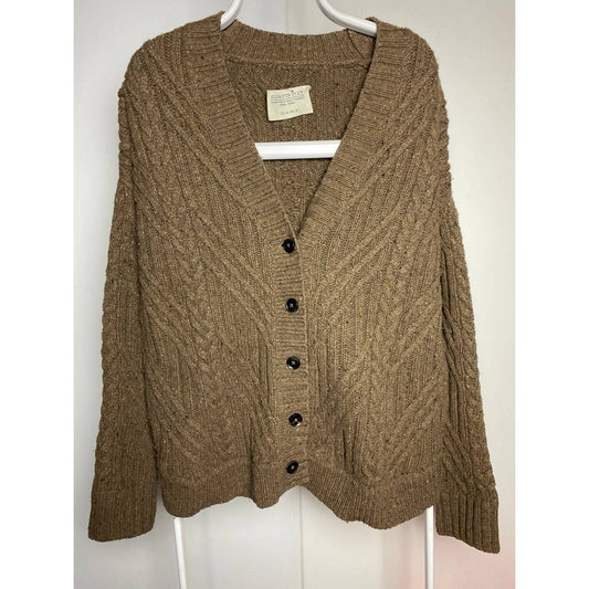 Allsaints brown sweater cardigan button up