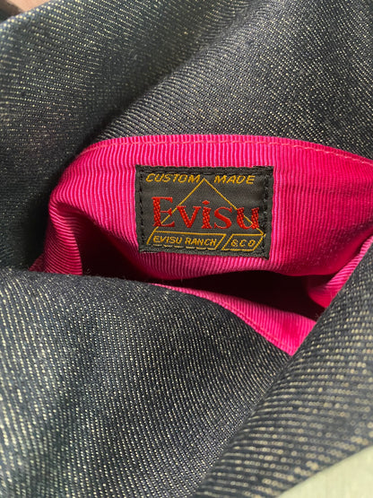 Evisu bag navy big Pink logo seagull selvedge