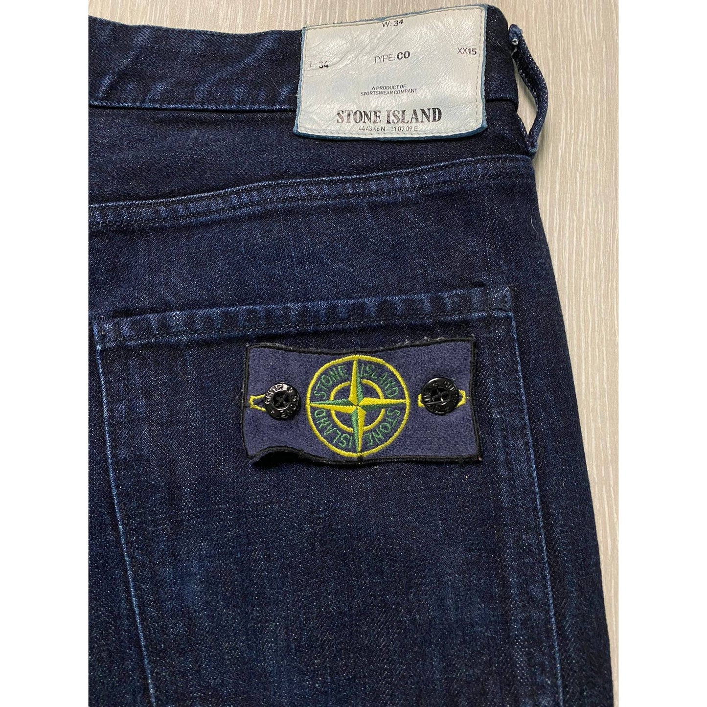 Stone Island vintage navy jeans with badge denim pants