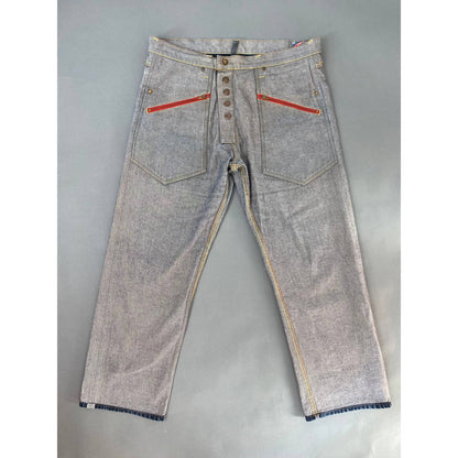 Evisu Japan vintage reversible selvedge jeans navy / grey