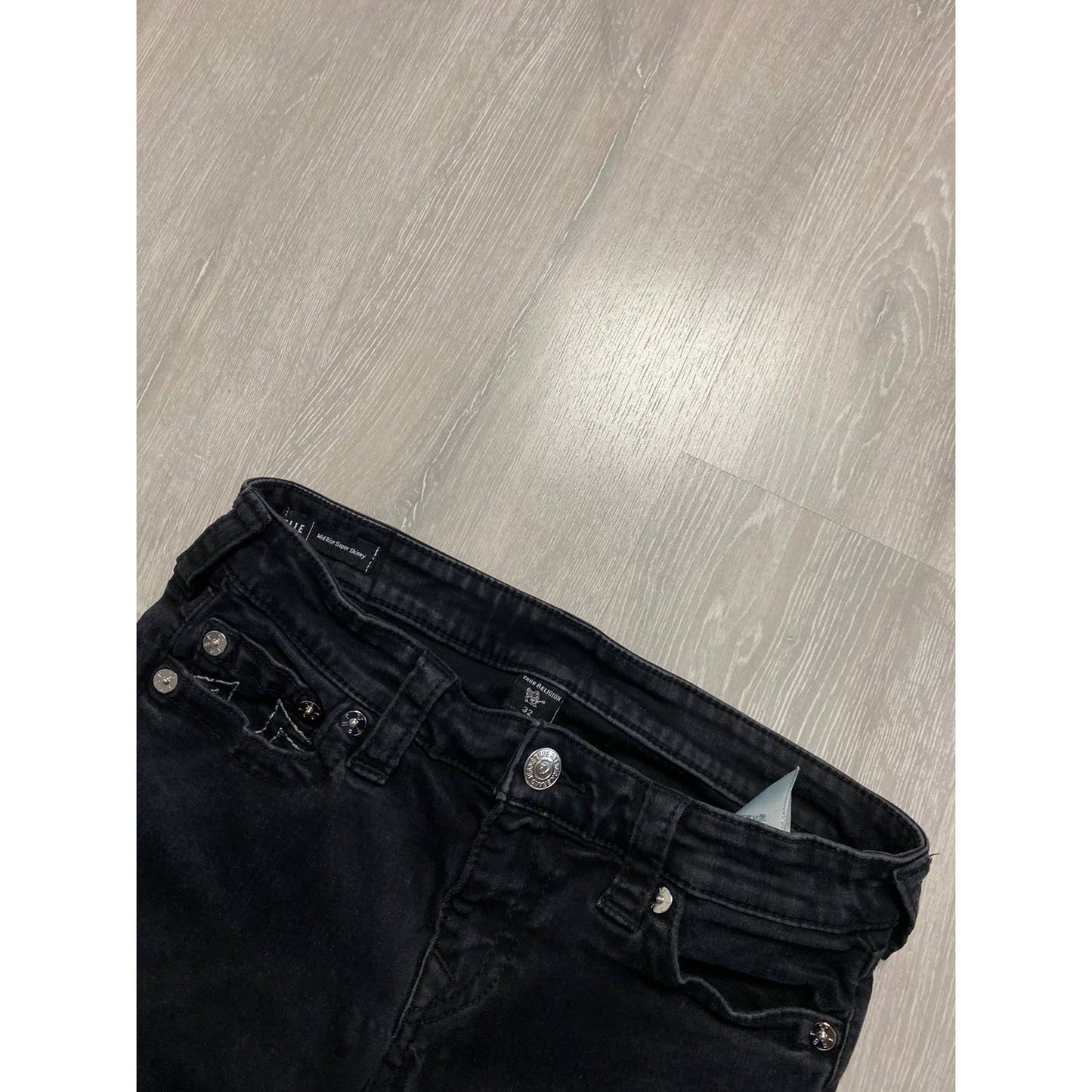 True Religion black jeans denim slim Y2K