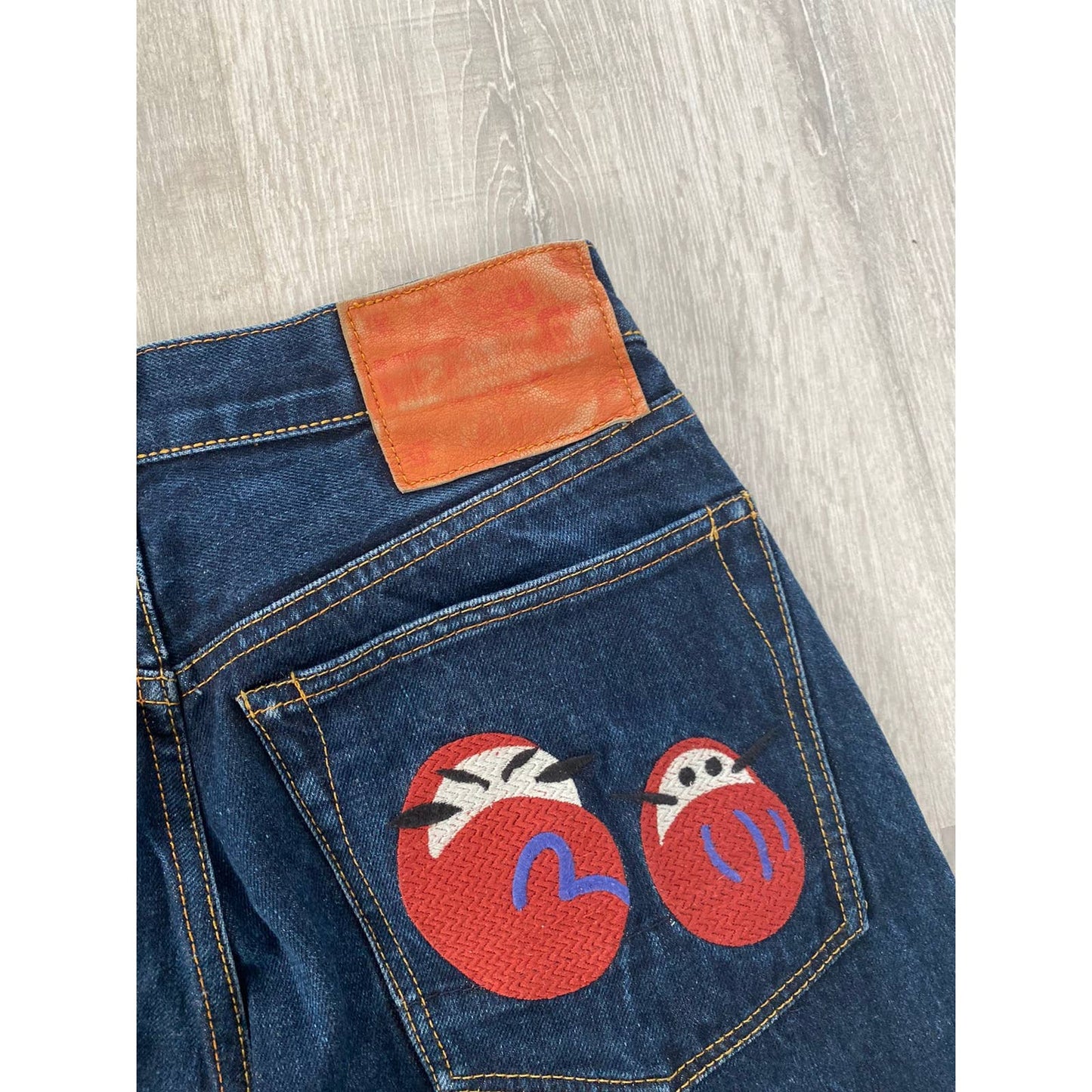 Evisu Japan vintage navy jeans denim pants baby logo