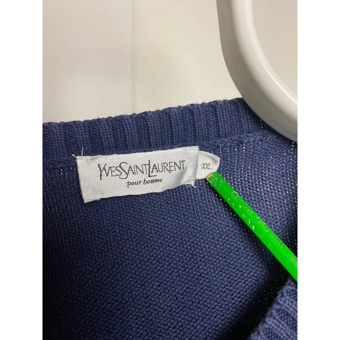 90s Yves Saint Laurent vintage YSL navy sweater small logo