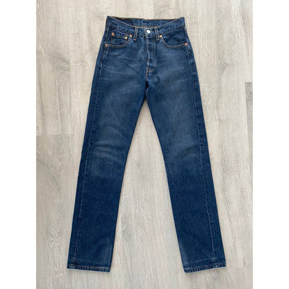 90s Levi’s 501 vintage blue jeans made in UK denim